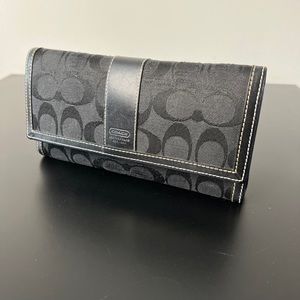 Black Coach Wallet with Checkbook Cover